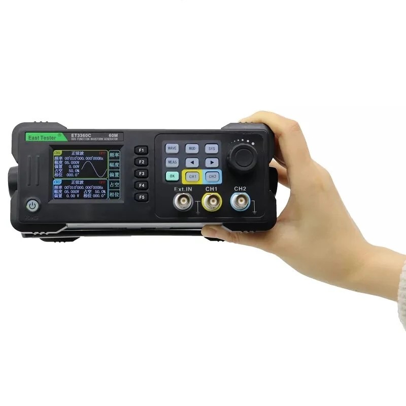 East Tester kaksikanavainen funktio- ja arbitraarinen aaltomuotogeneraattori 60MHz taajuusmittarilla