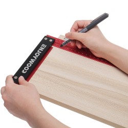 ENJOYWOOD L-muotoinen tarkkuusviivain 300 mm:n anodisoitu alumiini puuntyöstöön