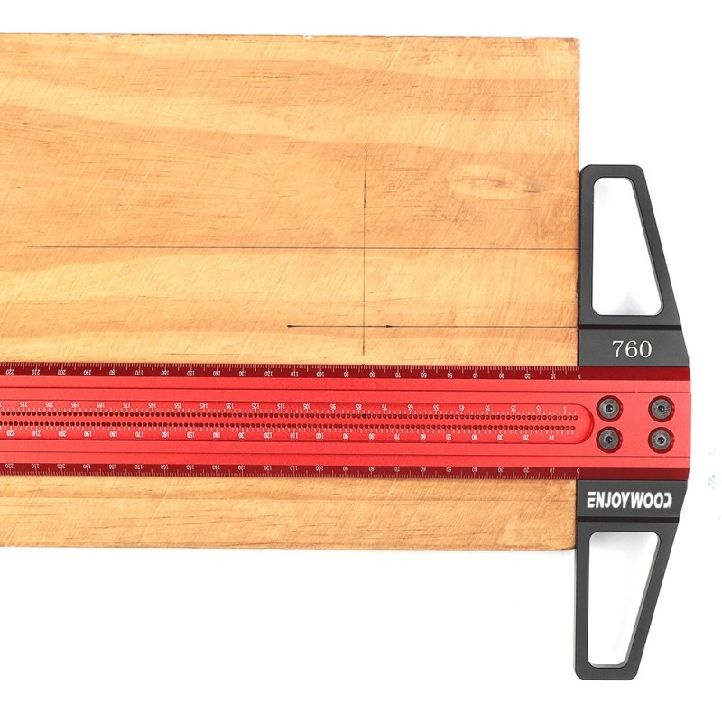 ENJOYWOOD TS tarkka puuntyöstö T-viivain alumiiniseos reiän paikannus 300–1000 mm