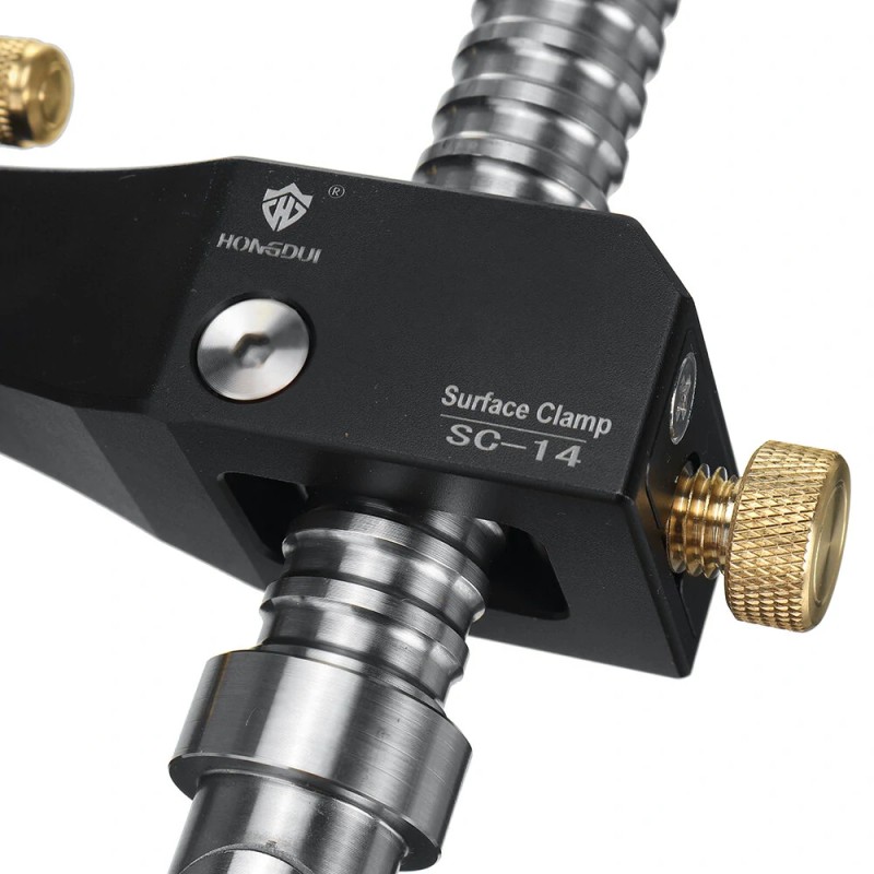 HONGDUI SC-14 puuntyöstöpöydän pintapuristin säädettävä alumiiniseoksesta messinkiosin 19/20 mm reikiin