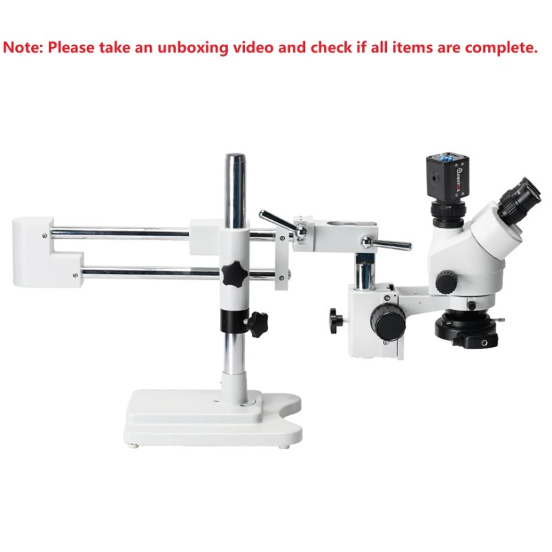 MUSTOOL trinokulaarinen stereomikroskooppi 3,5–90x kaksoispuomijalustalla 24MP 4K HDMI-kamera 56 LED-valolla