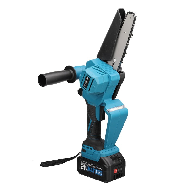 Drillpro akkuinen 6 tuumainen harjaton sähkömoottorisaha 21 volttinen 3 0Ah kevyt kannettava led valaistuksella