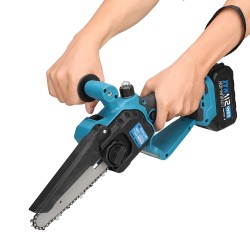 Drillpro akkuinen 6-tuumainen harjaton sähkömoottorisaha 21-volttinen 3,0Ah kevyt kannettava led-valaistuksella