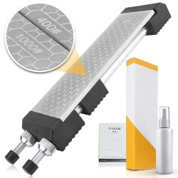 Timanttiteroituskivisetti säädettävällä liukumattomalla pidikkeellä 8 tuumaa kaksipuolinen 400/1000 karkeus veitsille