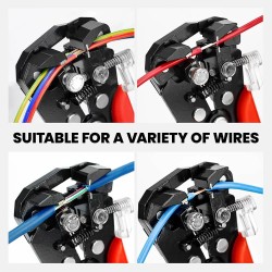 Kaiweets KWS-103 monitoiminen johdonkuorija ja puristin säädettävällä pysäyttimellä TPR-kahva