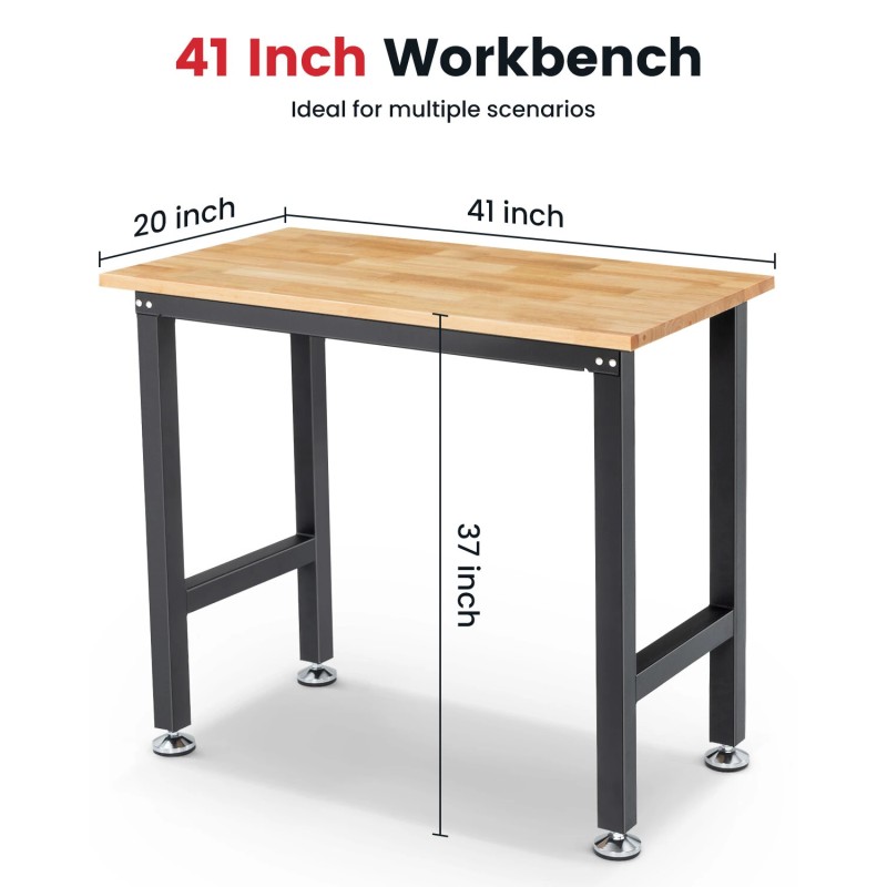 ENJOYWOOD 41 tuuman työpöytä kumipuukannella 1500 paunan kantavuus