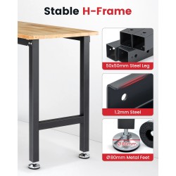 ENJOYWOOD 41 tuuman työpöytä kumipuukannella 1500 paunan kantavuus