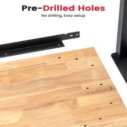 ENJOYWOOD 60 tuuman raskaan sarjan työpöytä kumipuinen kansi teräsrunko säädettävät jalat 1500 paunan kantavuus