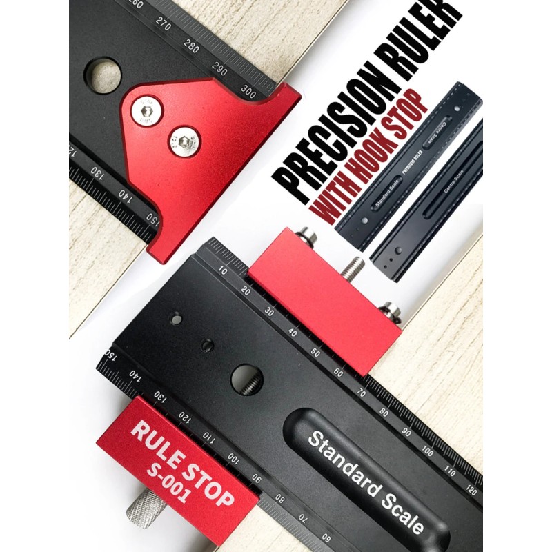 Alumiininen 300/600/900 mm merkintäviivain puutöihin kulma-asetin monitoimiviivoitin