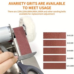 Pieni sähköinen hihnahiomakone ja veitsenteroitin kaksitoiminen säädettävällä nopeudella puu metallityöhön