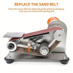 Pieni sähköinen hihnahiomakone ja veitsenteroitin kaksitoiminen säädettävällä nopeudella puu metallityöhön