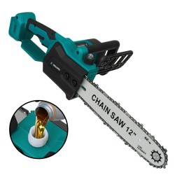 Drillpro kahdentoista-tuumainen harjaton akkuketjusaha korkeatehoinen nopea kotikäyttöön puutarhan maisemointiin