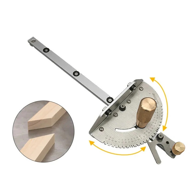 Wnew päivitetty pöytäsahan jiirimitta 27 kulmapysäytyksellä 450 mm ohjauskiskolla kääntyvällä rajoittimella