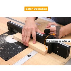 Wnew päivitetty pöytäsahan jiirimitta 27 kulmapysäytyksellä 450 mm ohjauskiskolla kääntyvällä rajoittimella