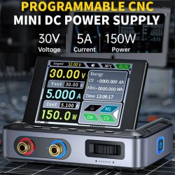 FNIRSI DPS-150 kannettava säädettävä tasavirtalähde 0–30 V 0–5 A 150 W digitaalinäyttö