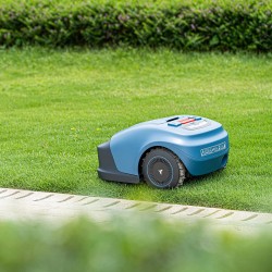 Robottiruohonleikkuri harjaton 3000 rpm säädettävä leikkuukorkeus 20–55 mm 19 cm leveys 4000 mAh litiumakku tekoälynavigointi
