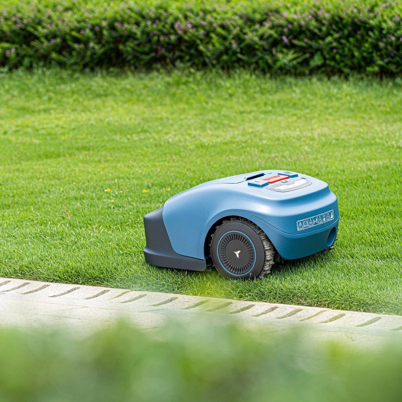 Robottiruohonleikkuri harjaton 3000 rpm säädettävä leikkuukorkeus 20–55 mm 19 cm leveys 4000 mAh litiumakku tekoälynavigointi
