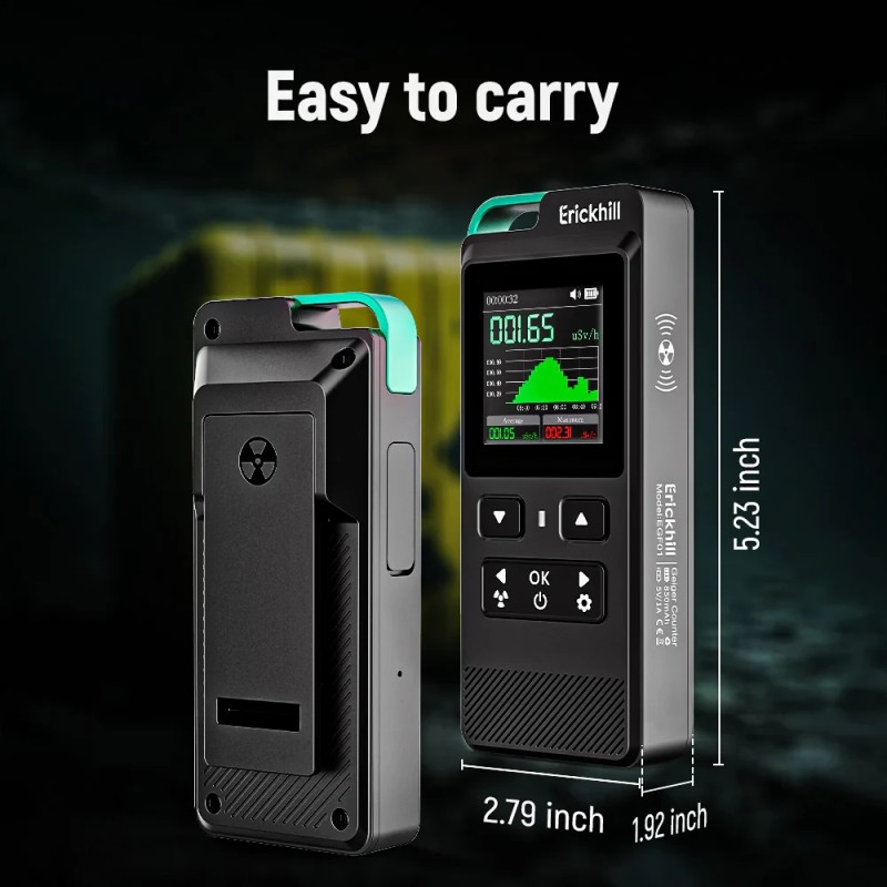 ERICKHILL EGF01 ydinsäteilyilmaisin Geiger-laskuri gammasäteet beetasäteet röntgenmittari kumulatiivinen annos hälytys