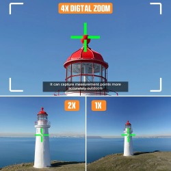 CIGMAN CD-120G laseretäisyysmittari 120 m digitaalinen etsin 4x-zoomaus P2P-tekniikka IP68 langaton lataus