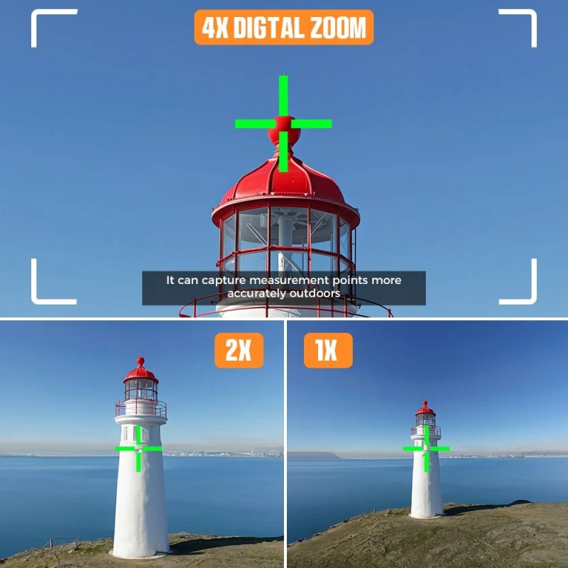 CIGMAN CD-120G laseretäisyysmittari 120 m digitaalinen etsin 4x-zoomaus P2P-tekniikka IP68 langaton lataus
