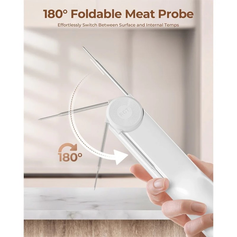 ERICKHILL ROOKPRO kaksitoiminen infrapunalämpömittari ja liha-anturi kosketukseton taittuva laaja lämpötila-alue nopea tarkka