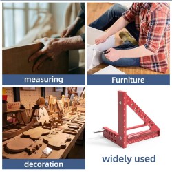 ENJOYWOOD 5-tuumainen kolmiulotteinen kulmamittari 22,5–90 asteen reiänpaikannus alumiini t-mallinen merkkaustyökalu