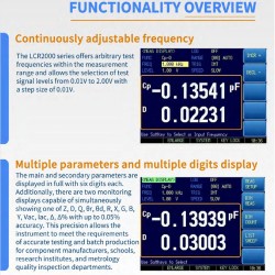 OWON LCR2000-sarja lcr-mittari 10–100 kHz testitaajuus 0,05% tarkkuus nopea mittaus USB RS232