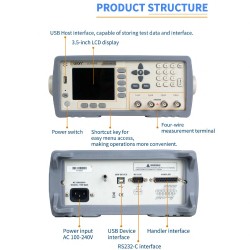 OWON LCR2000-sarja lcr-mittari 10–100 kHz testitaajuus 0,05% tarkkuus nopea mittaus USB RS232