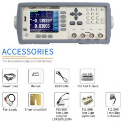 OWON LCR2000-sarja lcr-mittari 10–100 kHz testitaajuus 0,05% tarkkuus nopea mittaus USB RS232