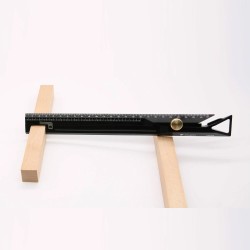 HONGDUI HD26 260 mm kaksoiskäyttöinen alumiiniseosviivain kaiverruskärjellä ulkohalkaisijan mittaus 150 mm asti