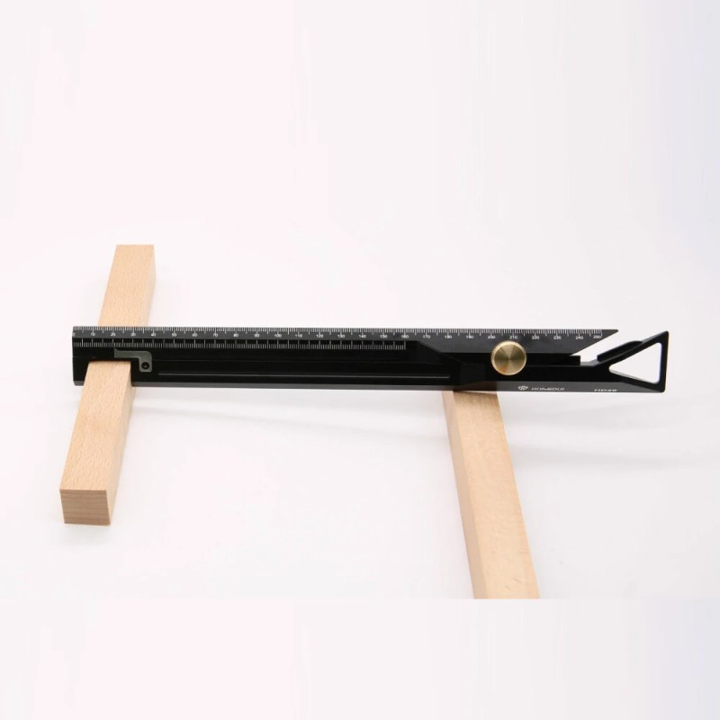 HONGDUI HD26 260 mm kaksoiskäyttöinen alumiiniseosviivain kaiverruskärjellä ulkohalkaisijan mittaus 150 mm asti