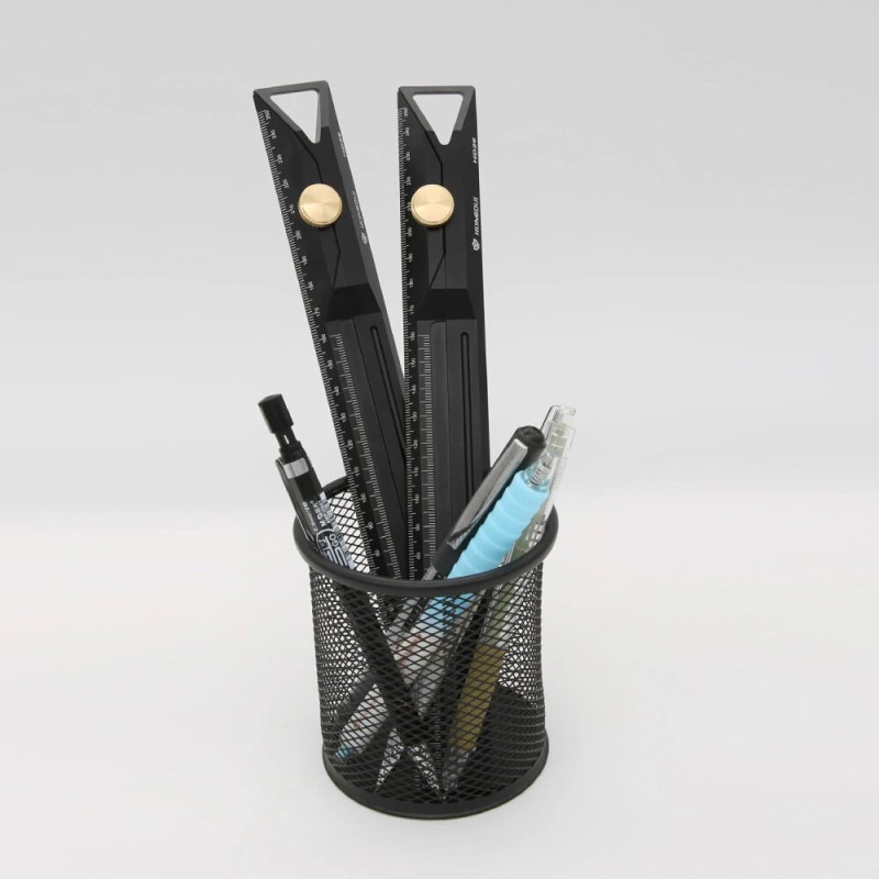 HONGDUI HD26 260 mm kaksoiskäyttöinen alumiiniseosviivain kaiverruskärjellä ulkohalkaisijan mittaus 150 mm asti