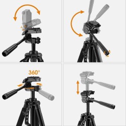 CIGMAN CAT01 laserjalusta säädettävä 0,48–1,43 m 10 kg kantavuus 3-suuntainen pannupää pikakiinnitys laukku