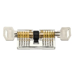 Täydellinen 42-osainen ruostumattomasta teräksestä valmistettu lukkoavaussarja kolmella läpinäkyvällä harjoituslukolla