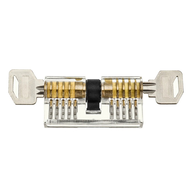 Täydellinen 42-osainen ruostumattomasta teräksestä valmistettu lukkoavaussarja kolmella läpinäkyvällä harjoituslukolla