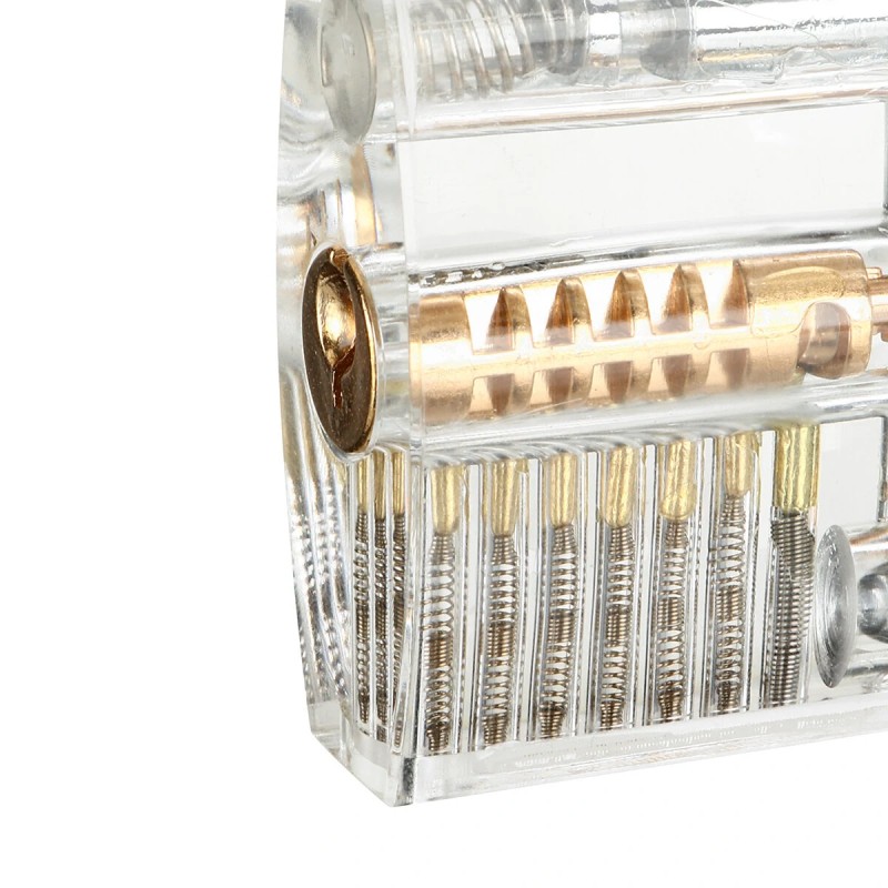 Täydellinen 42-osainen ruostumattomasta teräksestä valmistettu lukkoavaussarja kolmella läpinäkyvällä harjoituslukolla