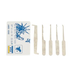 Täydellinen 42-osainen ruostumattomasta teräksestä valmistettu lukkoavaussarja kolmella läpinäkyvällä harjoituslukolla