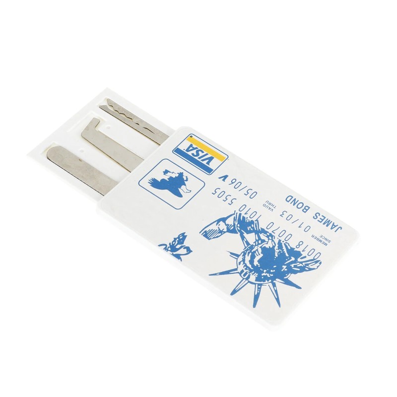 Täydellinen 42-osainen ruostumattomasta teräksestä valmistettu lukkoavaussarja kolmella läpinäkyvällä harjoituslukolla