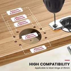 ENJOYWOOD piilosarana porajigi 35 mm:n pikakiinnitys pölyimuriadapterilla alumiiniseos