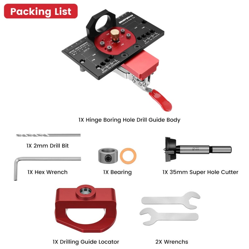 ENJOYWOOD piilosarana porajigi 35 mm:n pikakiinnitys pölyimuriadapterilla alumiiniseos