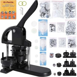 Kolmitoiminen tee se itse napinvalmistaja 25 32 ja 58 millimetriä osilla ja ergonomisella kaarikahvalla