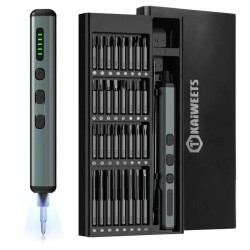 KAIWEETS ES21 tarkkuussähköruuvimeisseli 5 vääntömomenttiasetusta 64 tarkkuuskärkeä USB C lataus ergonominen älypuhelimille
