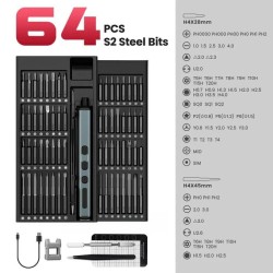 KAIWEETS ES21 tarkkuussähköruuvimeisseli 5 vääntömomenttiasetusta 64 tarkkuuskärkeä USB-C-lataus ergonominen älypuhelimille