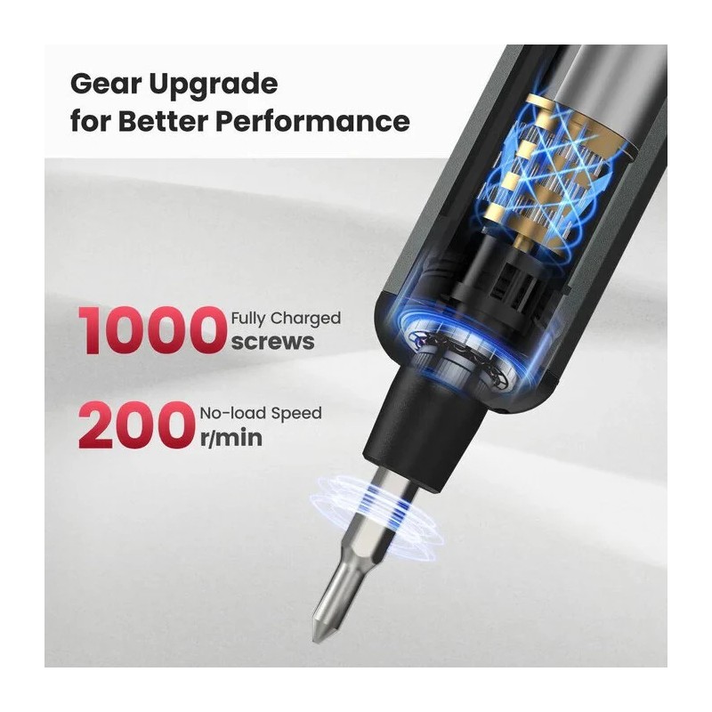 KAIWEETS ES21 tarkkuussähköruuvimeisseli 5 vääntömomenttiasetusta 64 tarkkuuskärkeä USB-C-lataus ergonominen älypuhelimille