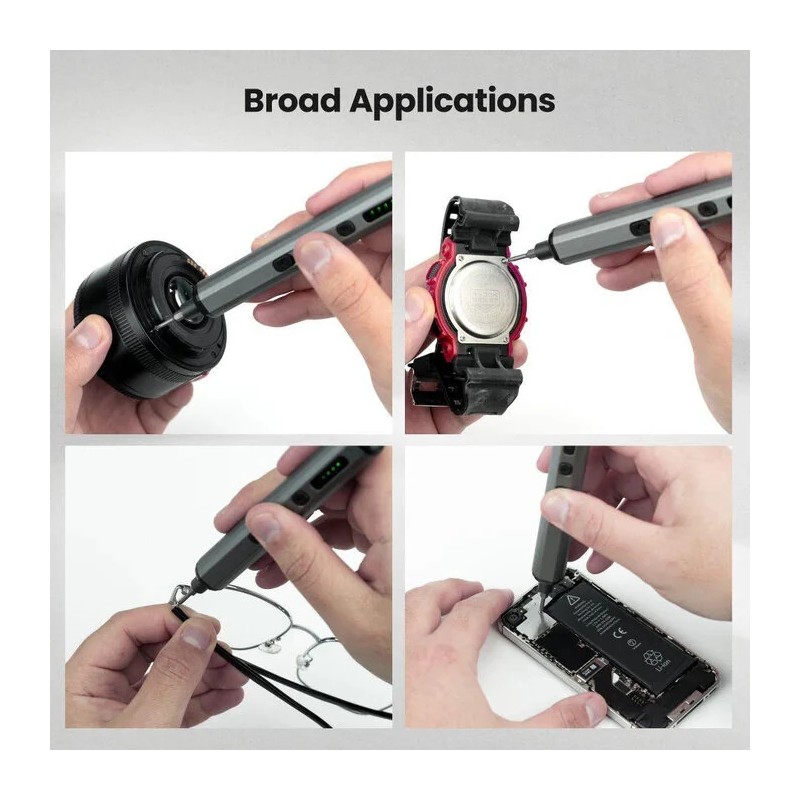 KAIWEETS ES21 tarkkuussähköruuvimeisseli 5 vääntömomenttiasetusta 64 tarkkuuskärkeä USB-C-lataus ergonominen älypuhelimille