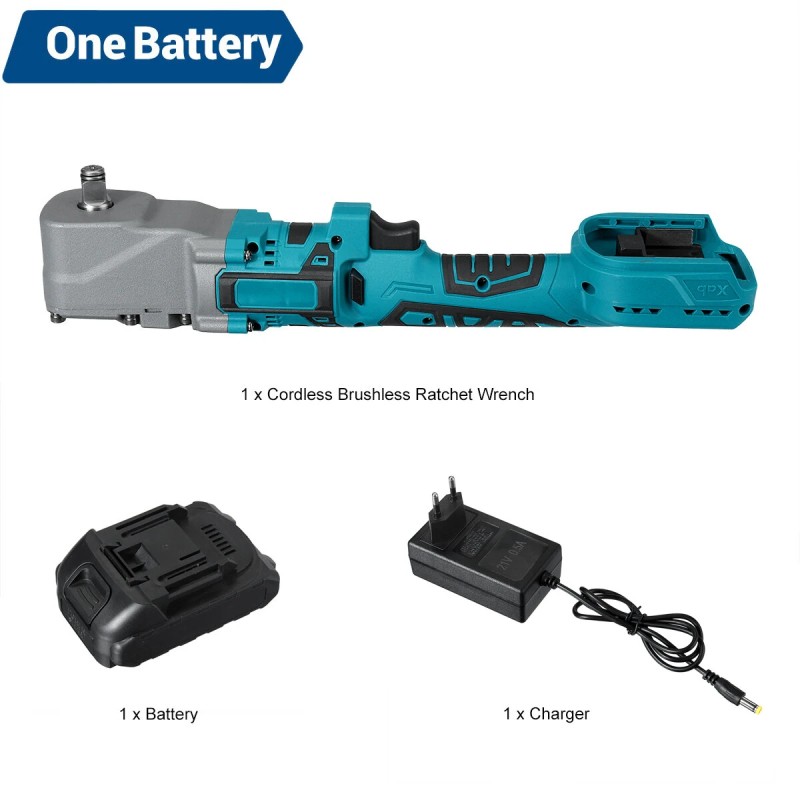 Drillpro akkukäyttöinen harjaton räikkäväännin 200 Nm:n 1/2 tuuman neliövääntiö 18V yhteensopiva kaksivaihteinen