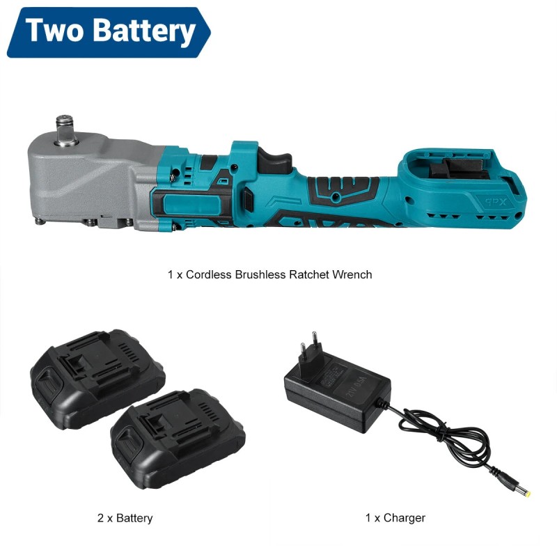 Drillpro akkukäyttöinen harjaton räikkäväännin 200 Nm:n 1/2 tuuman neliövääntiö 18V yhteensopiva kaksivaihteinen