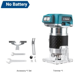 Drillpro akkukäyttöinen harjaton 350W puun trimmeri pienikokoinen reititin urantekoon kaiverrukseen