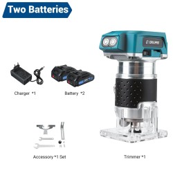 Drillpro akkukäyttöinen harjaton 350W puun trimmeri pienikokoinen reititin urantekoon kaiverrukseen