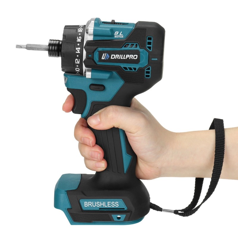 Drillpro 20+1 vaihteinen harjaton sähköruuvimeisseli 1000W korkea vääntömomentti 18V Makita yhteensopiva